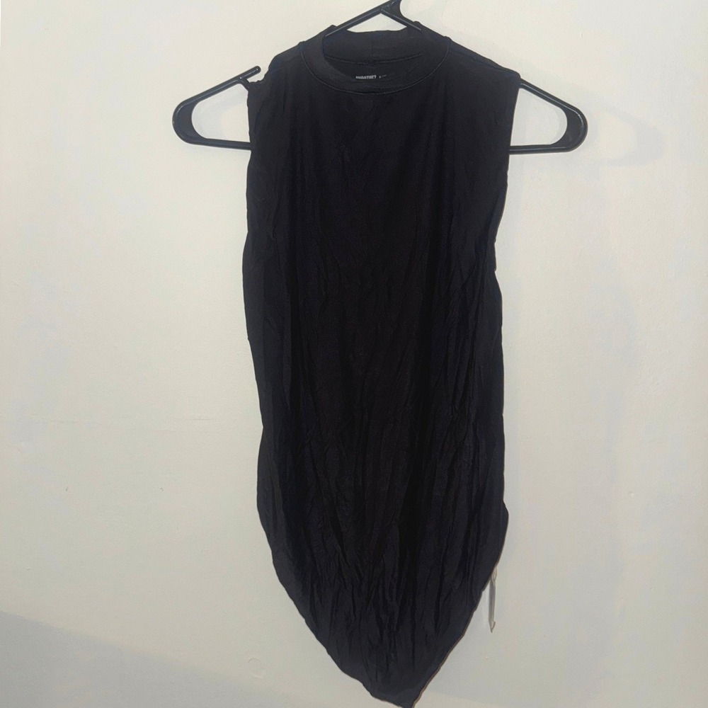 SMOOTHEZ by Aerie Mock Neck Sleeveless Bodysuit Black XL NWT - Picture 2 of 5
